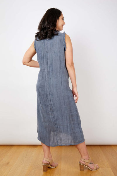 JJ Sisters - Cotton Linen Dress - Slate - LL126