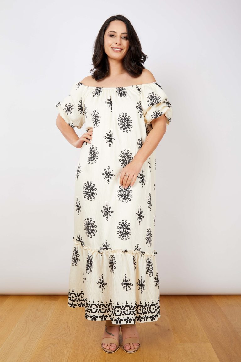 JJ Sisters - Dress - LL46 Cream Black