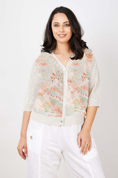 JJ Sisters - Silk Linen Cardigan - LL72 Soft Colours