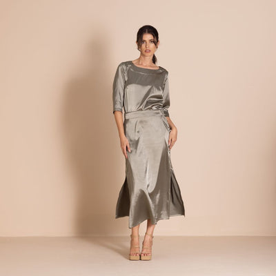 Megan Salmon - Lola Maxi Skirt - Sage - M7613