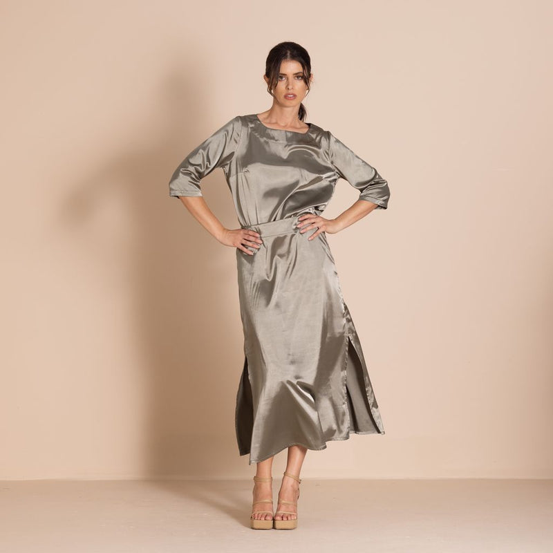 Megan Salmon - Lola Maxi Skirt - Sage - M7613