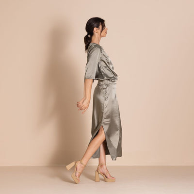 Megan Salmon - Lola Maxi Skirt - Sage - M7613