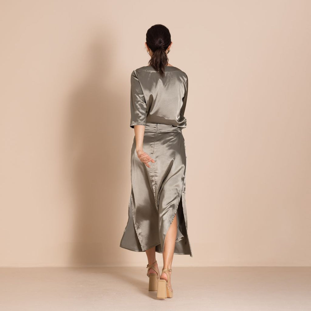 Megan Salmon - Lola Maxi Skirt - Sage - M7613