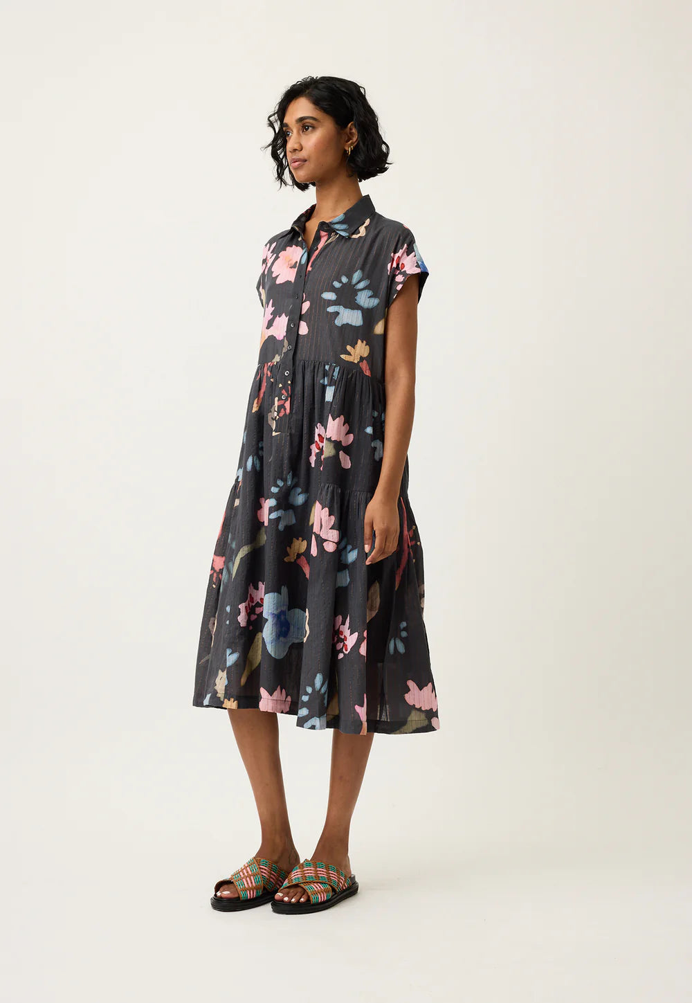 Nancybird - Maja Dress - Watercolour Charcoal - S26-A48CH
