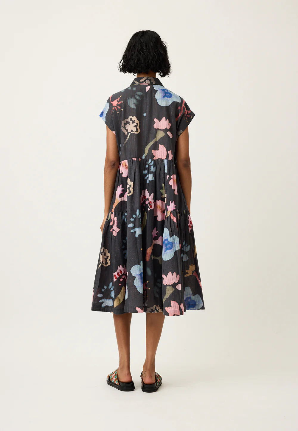 Nancybird - Maja Dress - Watercolour Charcoal - S26-A48CH