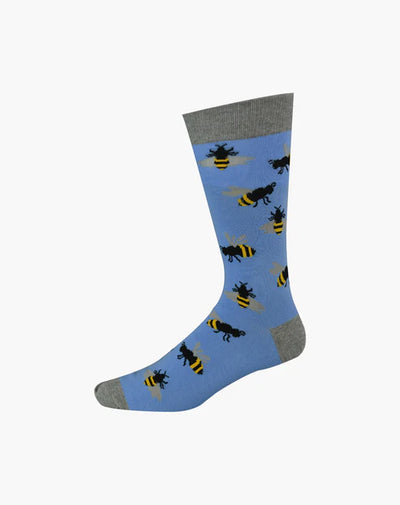 Pussyfoot - Mens Bumblebee Bamboo Sock | Blue