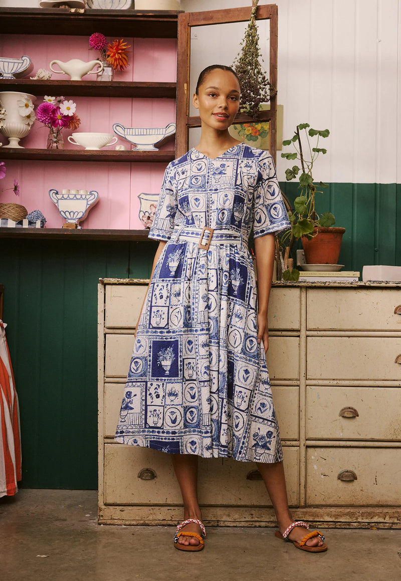 Nancybird - Mona Short Sleeve Dress - Lyon Tile - S26-A29LT