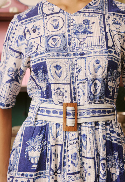 Nancybird - Mona Short Sleeve Dress - Lyon Tile - S26-A29LT
