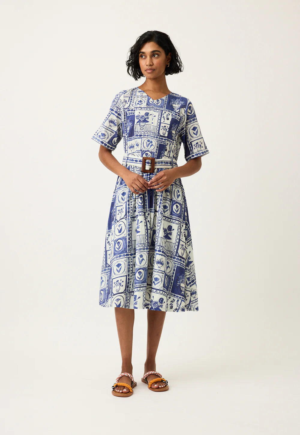 Nancybird - Mona Short Sleeve Dress - Lyon Tile - S26-A29LT