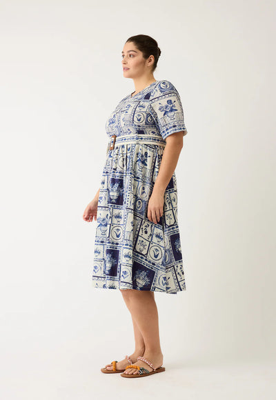 Nancybird - Mona Short Sleeve Dress - Lyon Tile - S26-A29LT