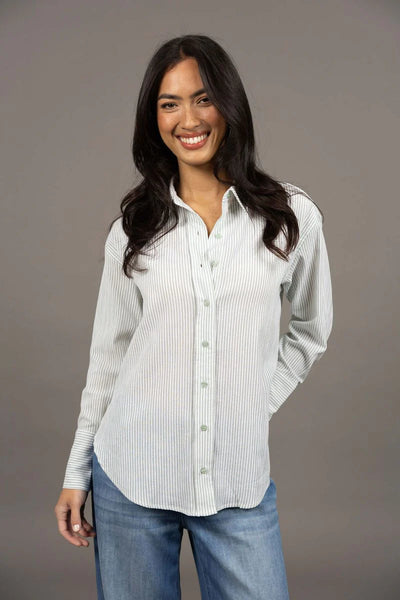 Humidity - Nala Stripe Shirt - Green Stripe - HW26600