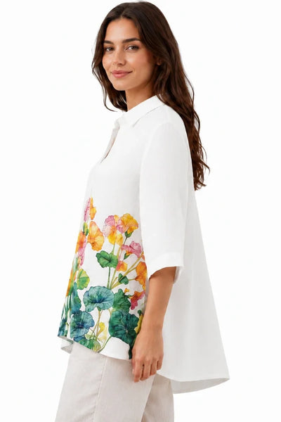 JJ Sisters - Posy Shirt - White Floral