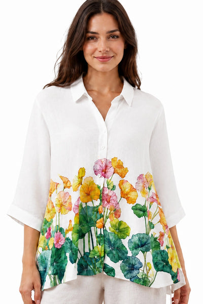 JJ Sisters - Posy Shirt - White Floral