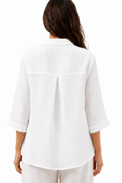 JJ Sisters - Flutter Shirt - White Floral