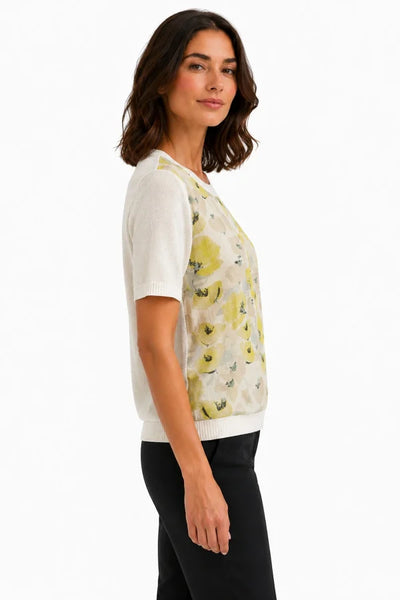 JJ Sisters - Marigold Knit Top - Yellow Floral