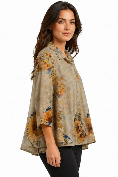 JJ Sisters - Solana Shirt - Botanical Print