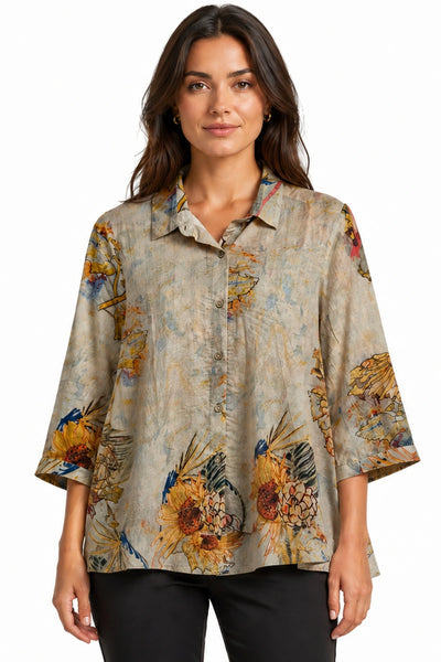JJ Sisters - Solana Shirt - Botanical Print