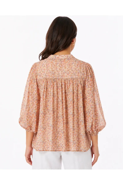 JJ Sisters - Poppy Blouse - Peach Floral