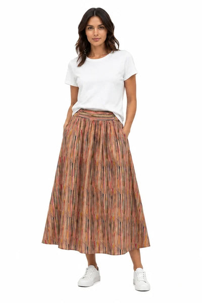 JJ Sisters - Sunset Stripe Midi Skirt