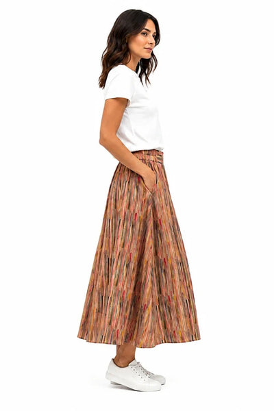 JJ Sisters - Sunset Stripe Midi Skirt