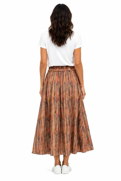 JJ Sisters - Sunset Stripe Midi Skirt