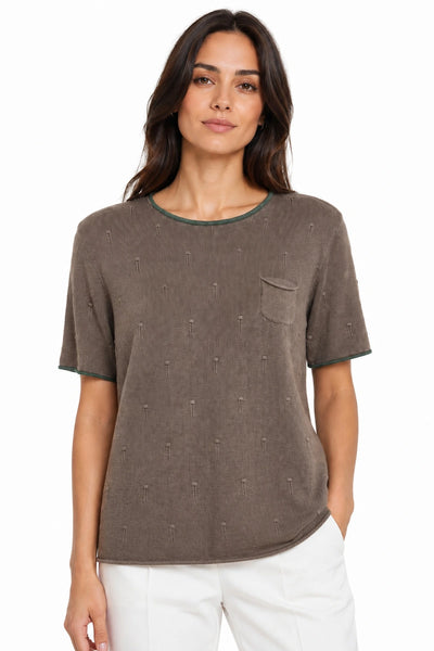 JJ Sisters - Textured Knit Top - Mocha