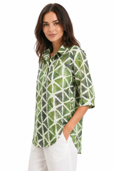 JJ Sisters - Willow Top - Geometric Green