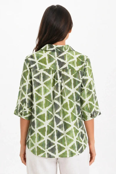 JJ Sisters - Willow Top - Geometric Green