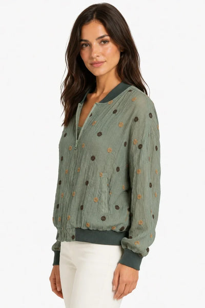JJ Sisters - Olive Bomber Jacket - Sage