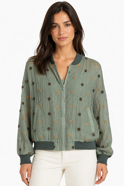 JJ Sisters - Olive Bomber Jacket - Sage