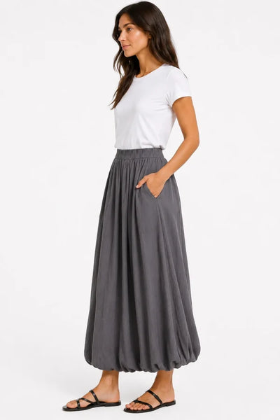 JJ Sisters - Bubble Hem Skirt - Grey