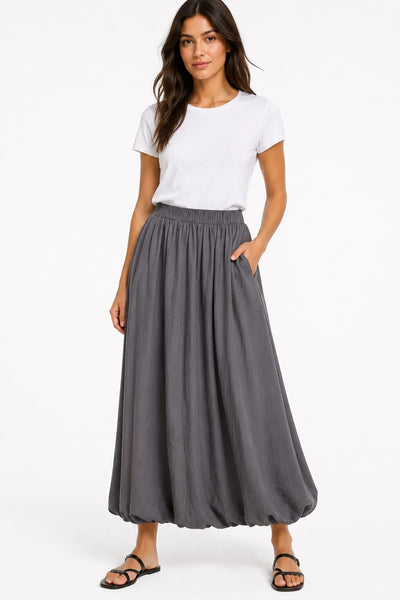 JJ Sisters - Bubble Hem Skirt - Grey