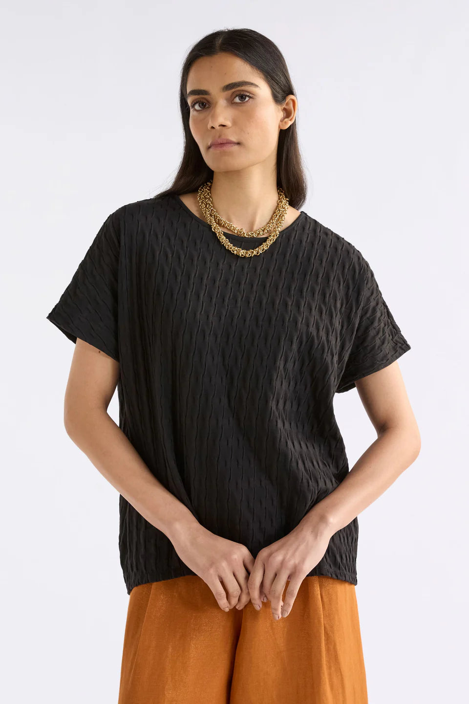 Elk - Orta Boxy T Shirt - Black - A411BS25