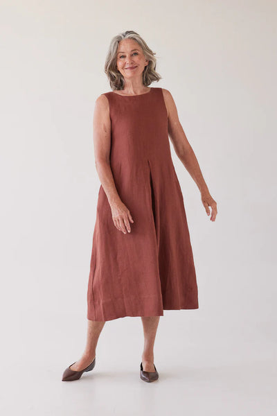 Eva's Sunday - Paloma Sleeveless Dress - Brick