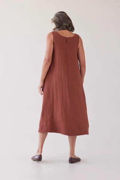 Eva's Sunday - Paloma Sleeveless Dress - Brick