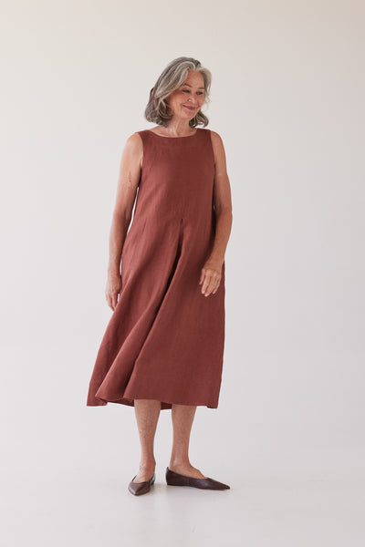 Eva's Sunday - Paloma Sleeveless Dress - Brick