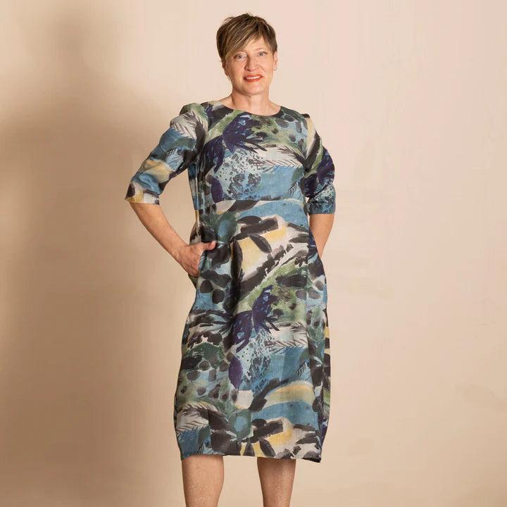 Megan Salmon Linen Romance Dress - Park Life - M8022