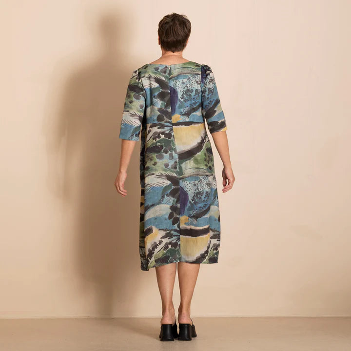 Megan Salmon Linen Romance Dress - Park Life - M8022