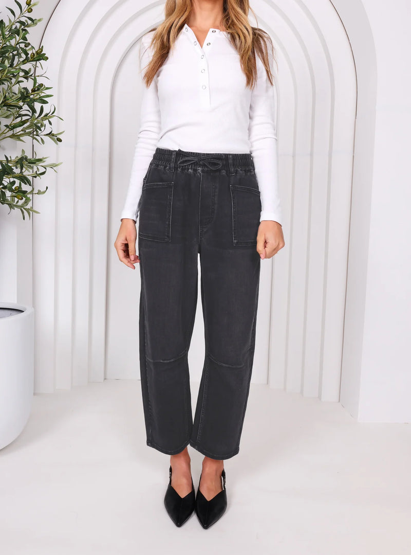 Monaco jeans - Leo Barrel Jeans - PDN80MJ Black Denim