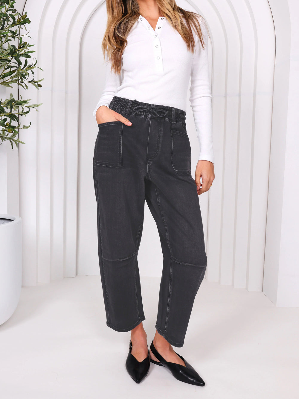 Monaco jeans - Leo Barrel Jeans - PDN80MJ Black Denim