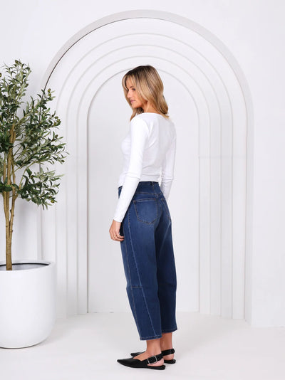 Monaco Jeans - Toni Barrel Jeans - PDN82MJ Blue denim