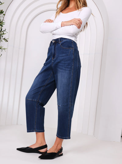 Monaco Jeans - Toni Barrel Jeans - PDN82MJ Blue denim
