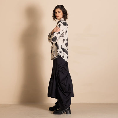 Megan Salmon - Peacocks Liberty Shirt - Black - MSW26-M6711