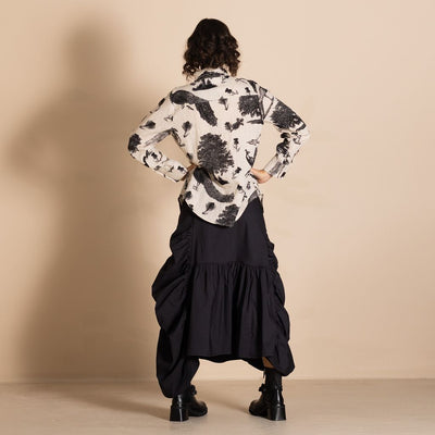 Megan Salmon - Peacocks Liberty Shirt - Black - MSW26-M6711