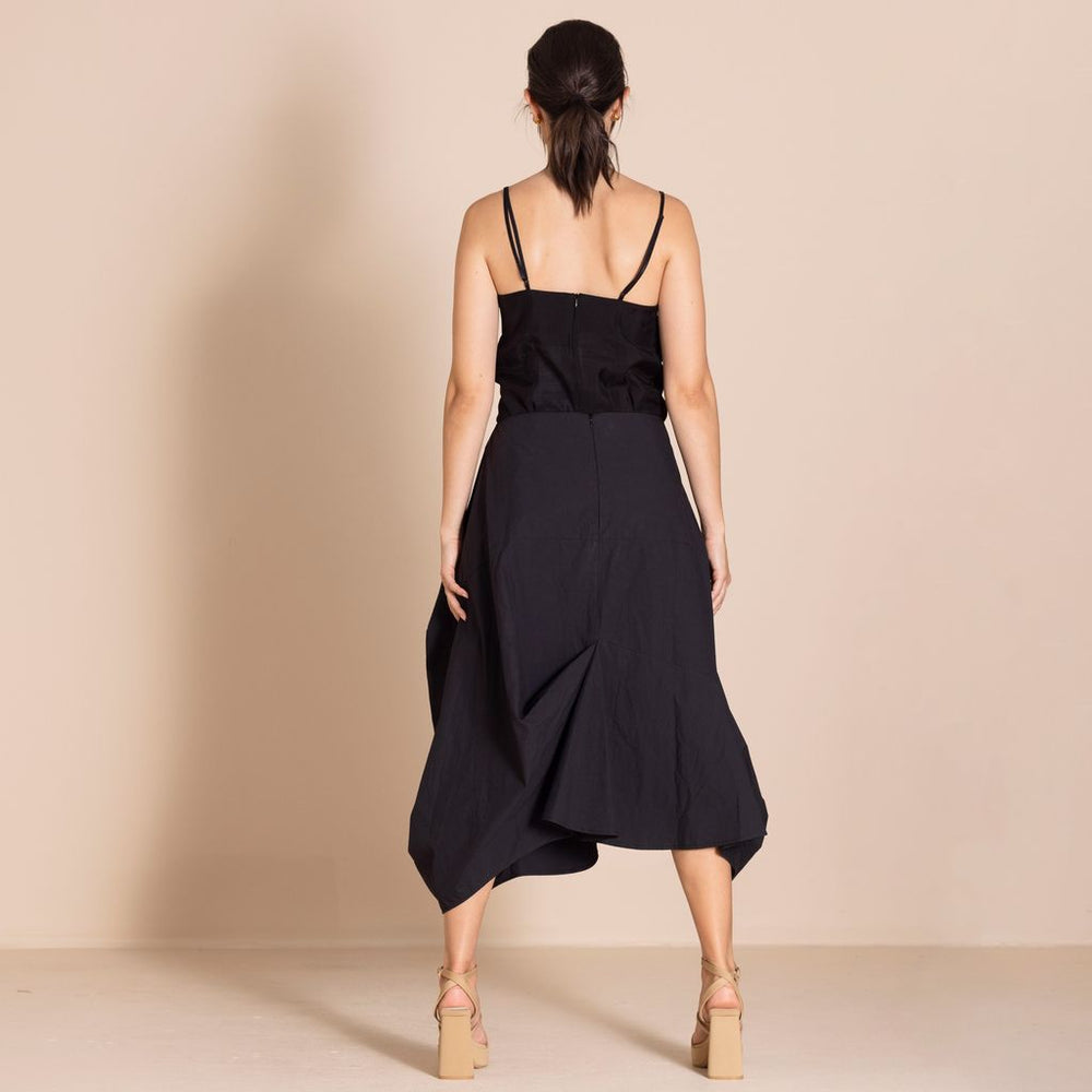 Megan Salmon - Pima Origami Skirt - Black - M7605