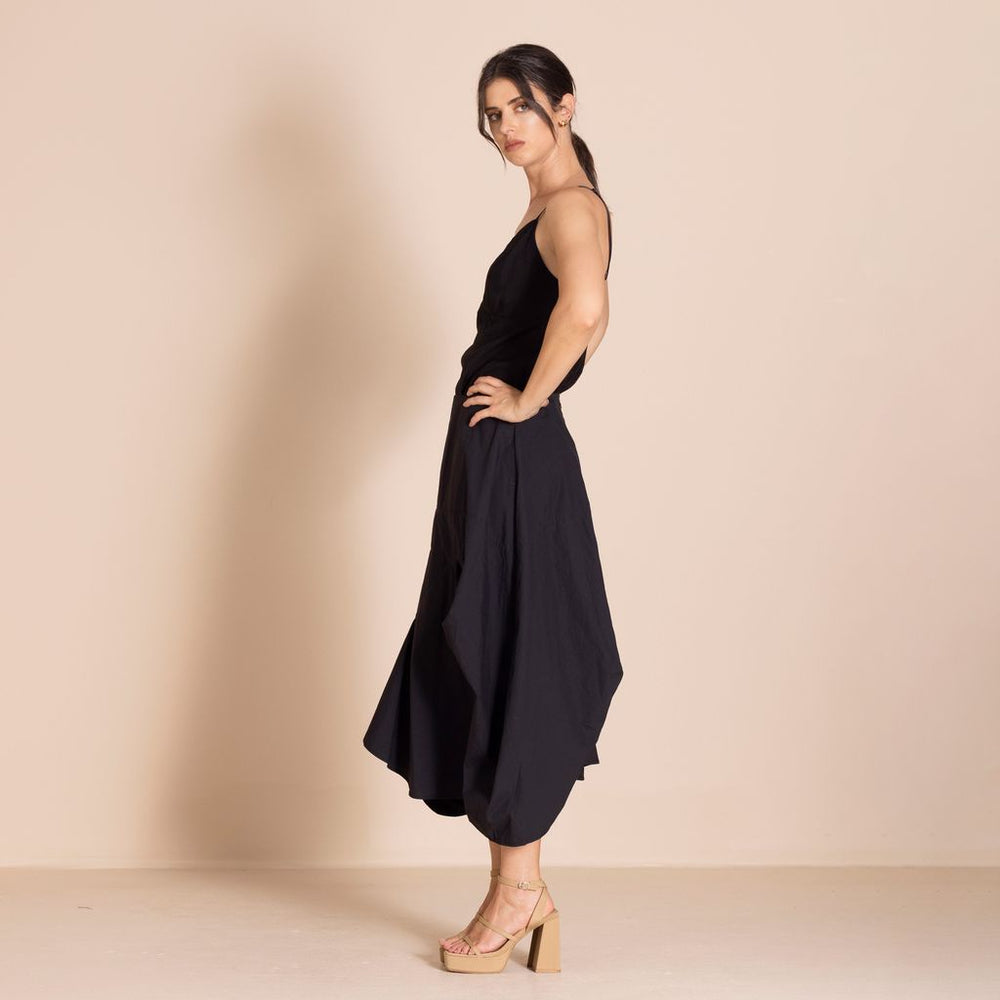 Megan Salmon - Pima Origami Skirt - Black - M7605