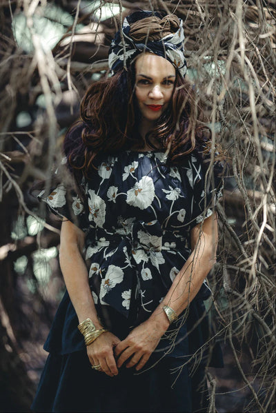 Eva's Sunday - Poppy Top - Fragile Bloom Liberty - EST391