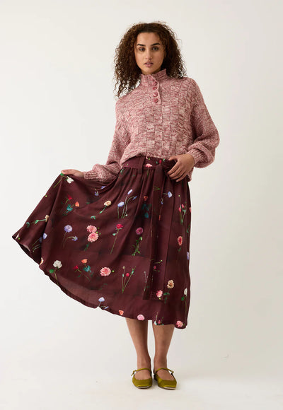 Nancybird - Porcelain Tie Skirt - Bloom Tile - W26-A23BT
