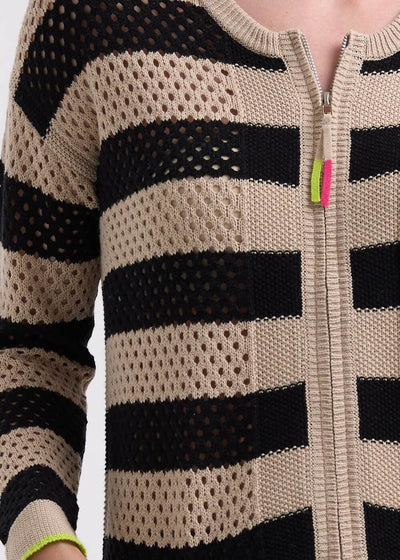 Zaket & Plover - Pointelle Zip Cardi - ZP7718 Latte