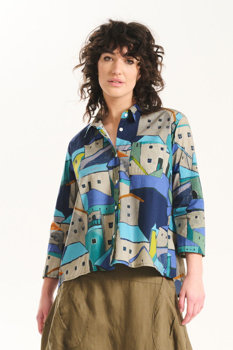 Olga De Polga - Pueblito Shirt - Blue - SH2898